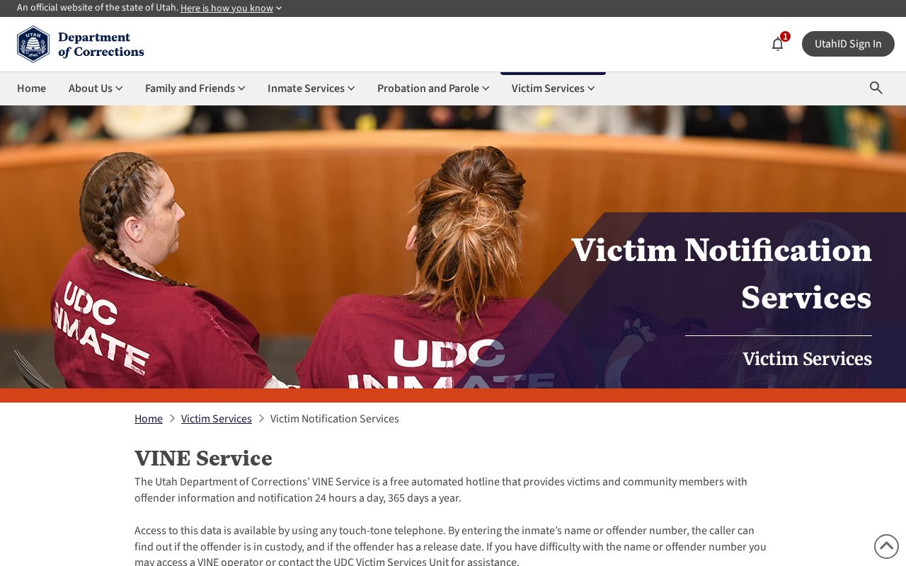 Washington County VINE release alert PIN and callback instructions